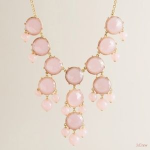 Jcrew pink rose crystal bubble statement necklace